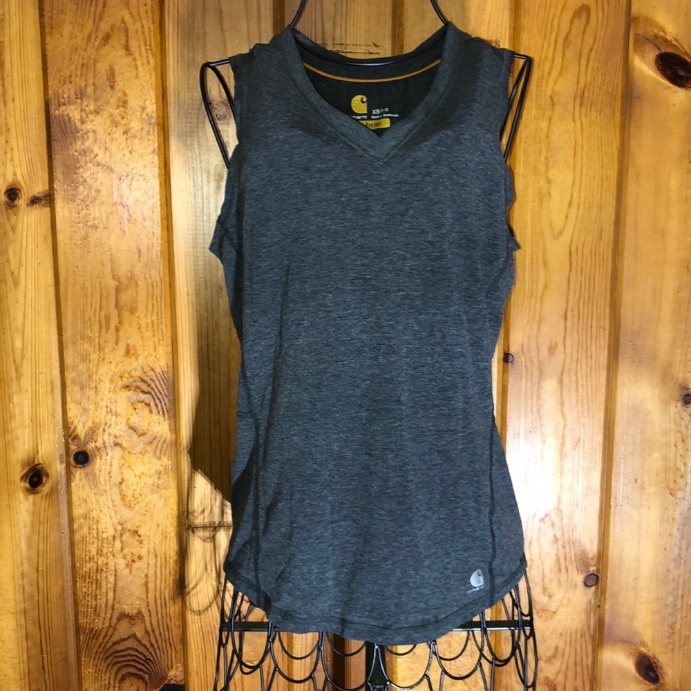 Carhartt fitted gray tank top with v-neck front carhartt force style size XS​​​